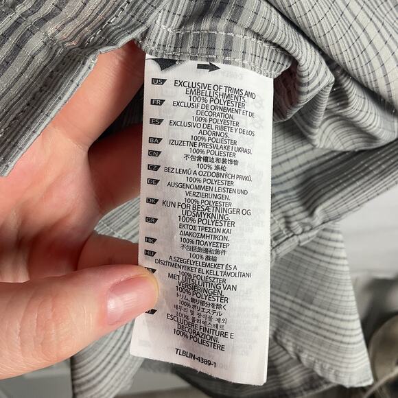 511 Plus Mens Button Up Collared Shirt Grey Plaid with Pockets 2XL lightweight - Picture 6 of 10